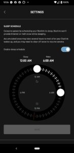 Starlink App Sleep Schedule