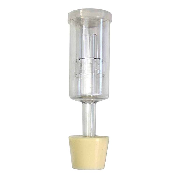 3ct. - 3 Piece Airlock with #6 Stopper - Set of 1 (Cylinder Airlock)