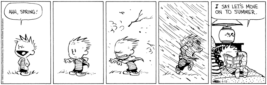 Calvin and Hobbes Comic Strip for April 13, 2023 