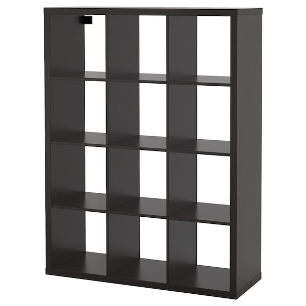 KALLAX Shelf unit, black-brown, 43 7/8x57 5/8 