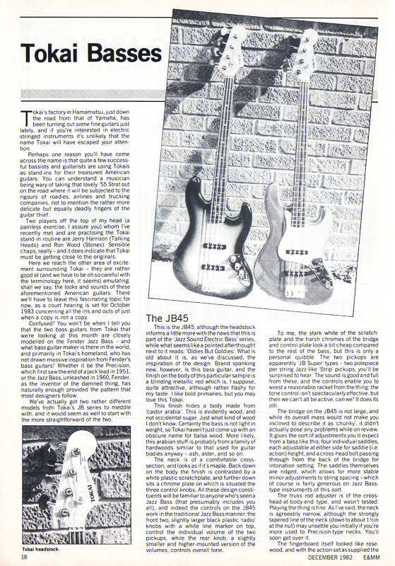 1982 Tokai basses review | Tokai & Japanese Guitar Forum