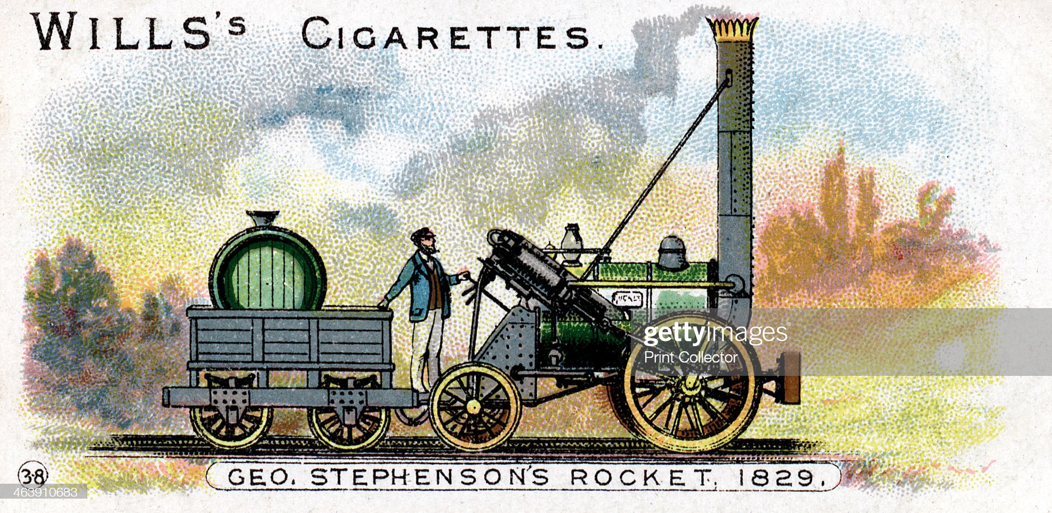 george-stephensons-locomotive-rocket-1829-on-11-october-1829-rocket-picture-id463910683