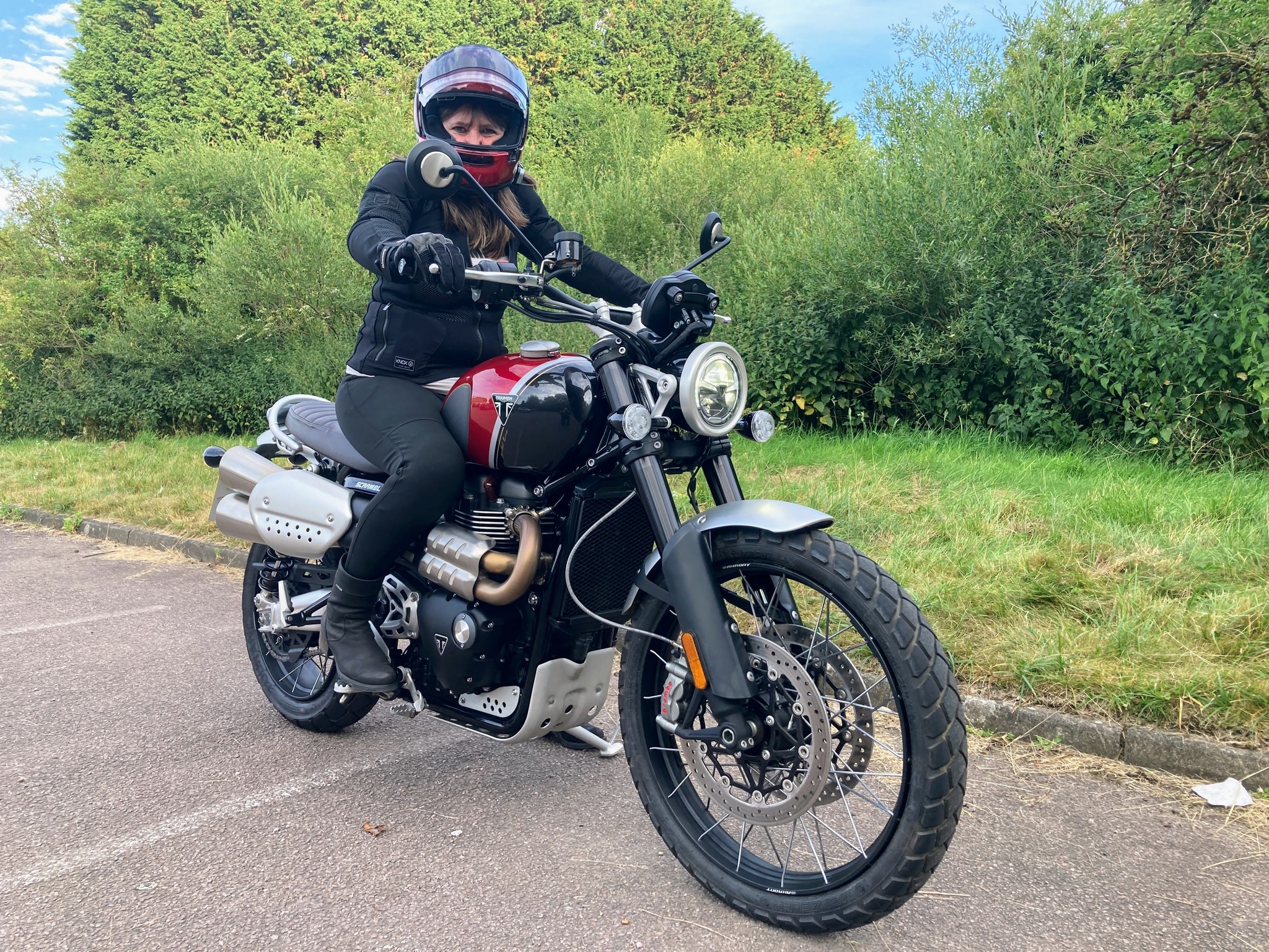 Female rider on 2022 Triumph Scrambler 1200 XC