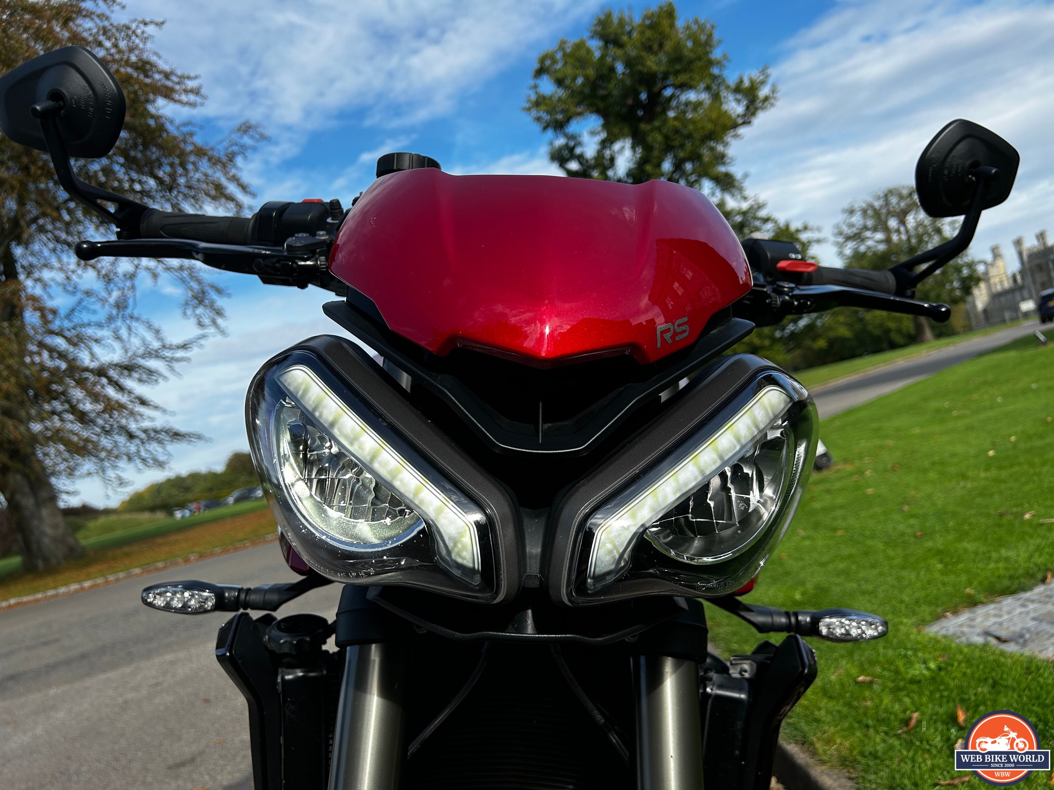 Closeup of the LED front headlights