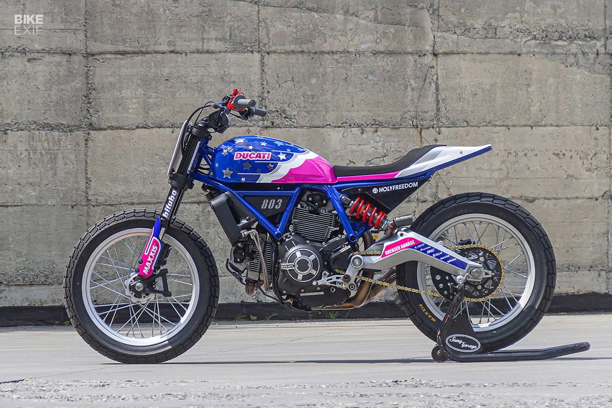 Ducati Scrambler flat tracker by Samy Garage and Greaser Garage