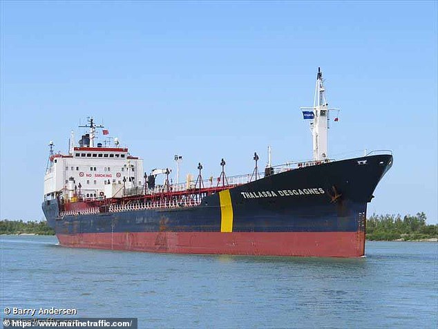 Two sources identified the vessel as the Panama-flagged asphalt/bitumen tanker Asphalt Princess in an area in the Arabian Sea leading to the Strait of Hormuz, through which about a fifth of the world's oil seaborne oil exports flow. Pictured: A similar tanker Asphalt Princess under a different name