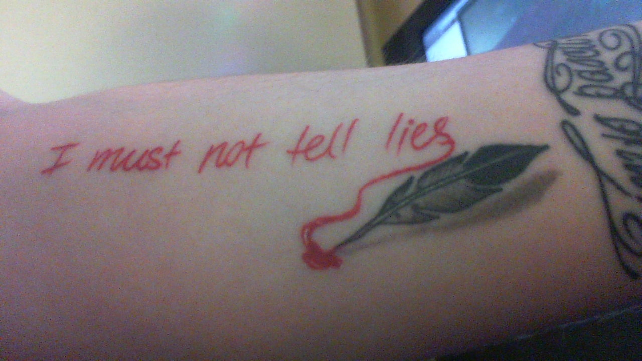 The  temporary tattoo I must not tell lies Harry Daniel Radcliffe in  Harry Potter and the Order of the Phoenix  Spotern