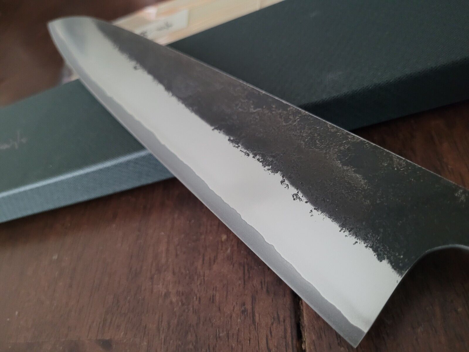 Konosuke Sumiiro 240 Gyuto w/Saya Burnt Chestnut Handle - Picture 2 of 4