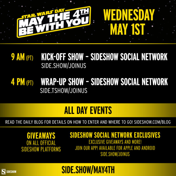 Sideshow May the 4th 2024 Day 1 Event Schedule