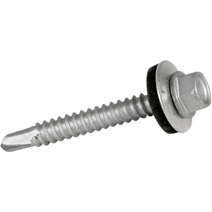 Image of Forgefix TechFast Hex/Washer Self Drilling Roof Screw 5.5 x 45mm (100 Pack) in Silver | Rubber