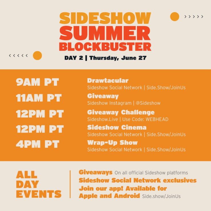 Summer Blockbuster Day 2 schedule