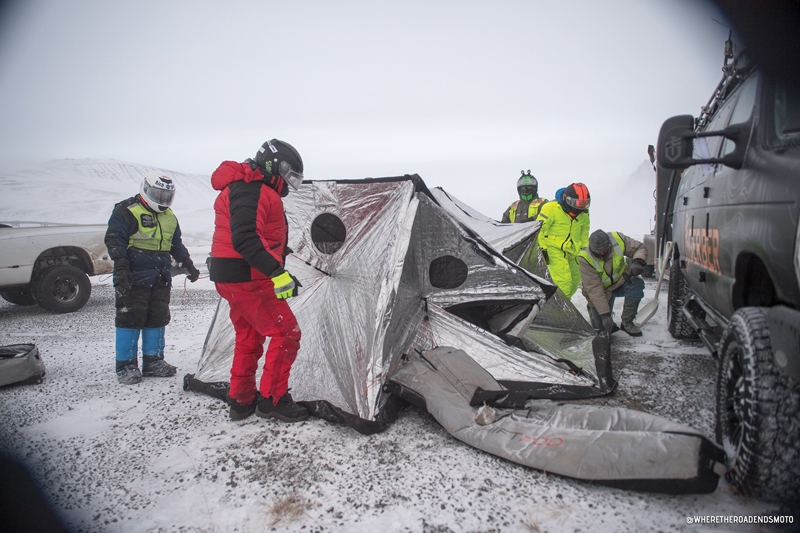 Emergency roadside shelters were deployed in a hellacious snowstorm.