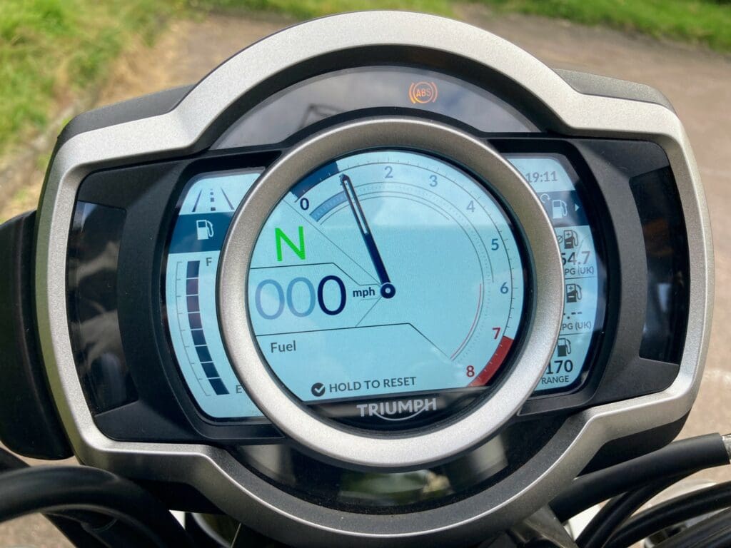 Tachometer on the 2022 Triumph Scrambler 1200 XC