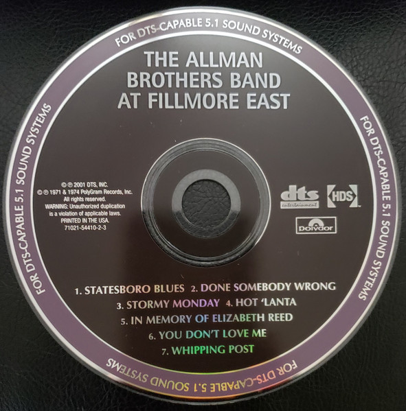 The Allman Brothers Band At Fillmore East, Secondary, 3 of 9